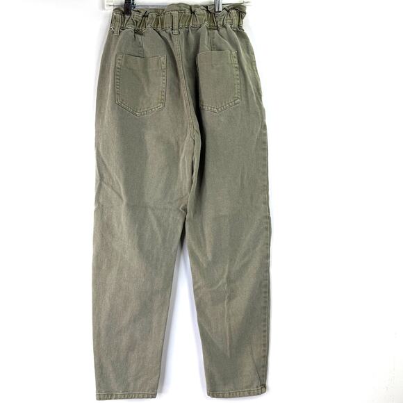 Bohme Olive Green Kennedy Paper Bag Pants Size Small - Picture 4 of 12